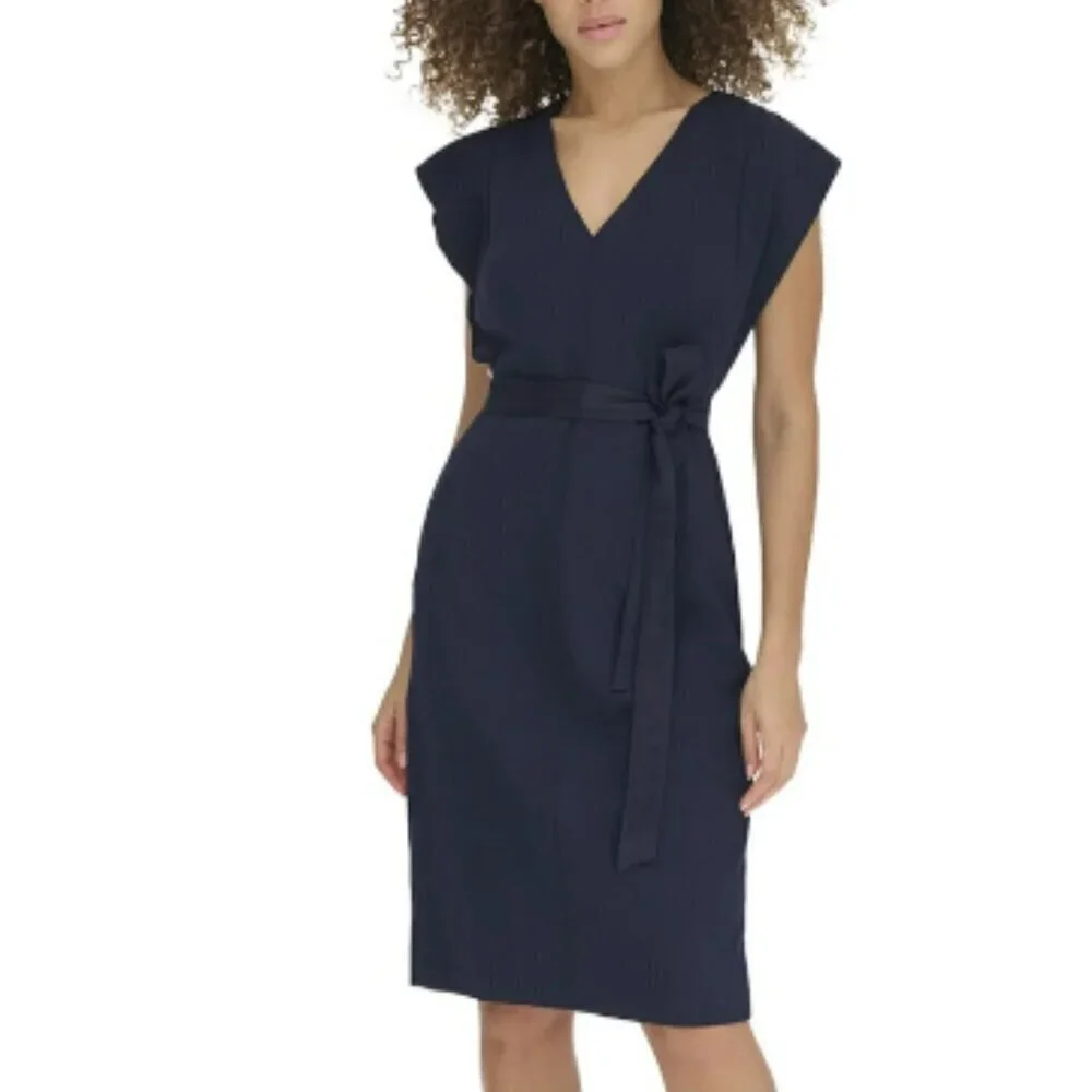 Eliza J Royal Blue Flutter Sleeve Dress Size 4 - Picture 12 of 13